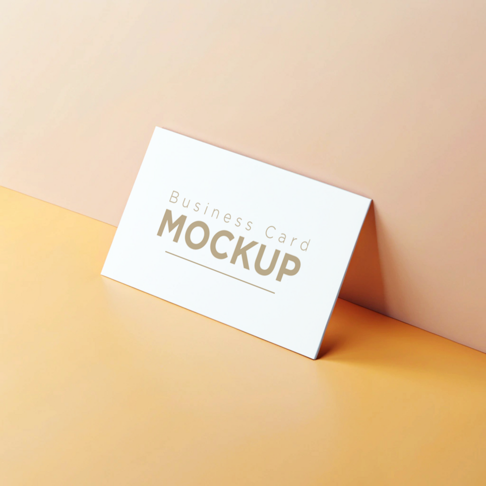 Business card mockup on a yellow background psd