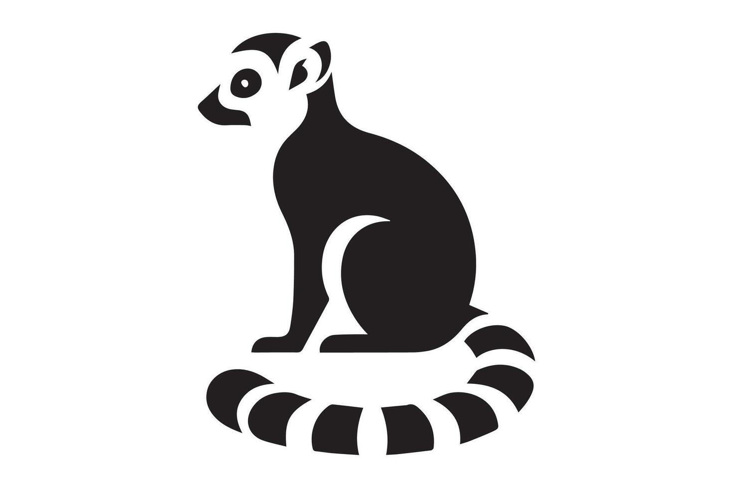 A black and white lemur on a white background vector