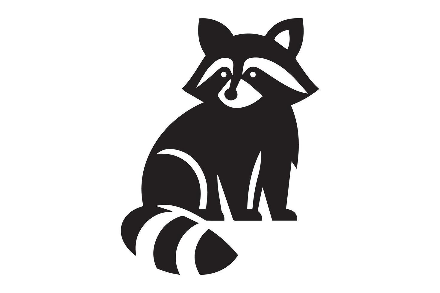 A black and white raccoon icon on a white background vector