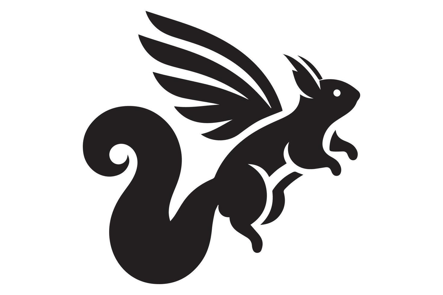 Squirrel with wings illustration vector