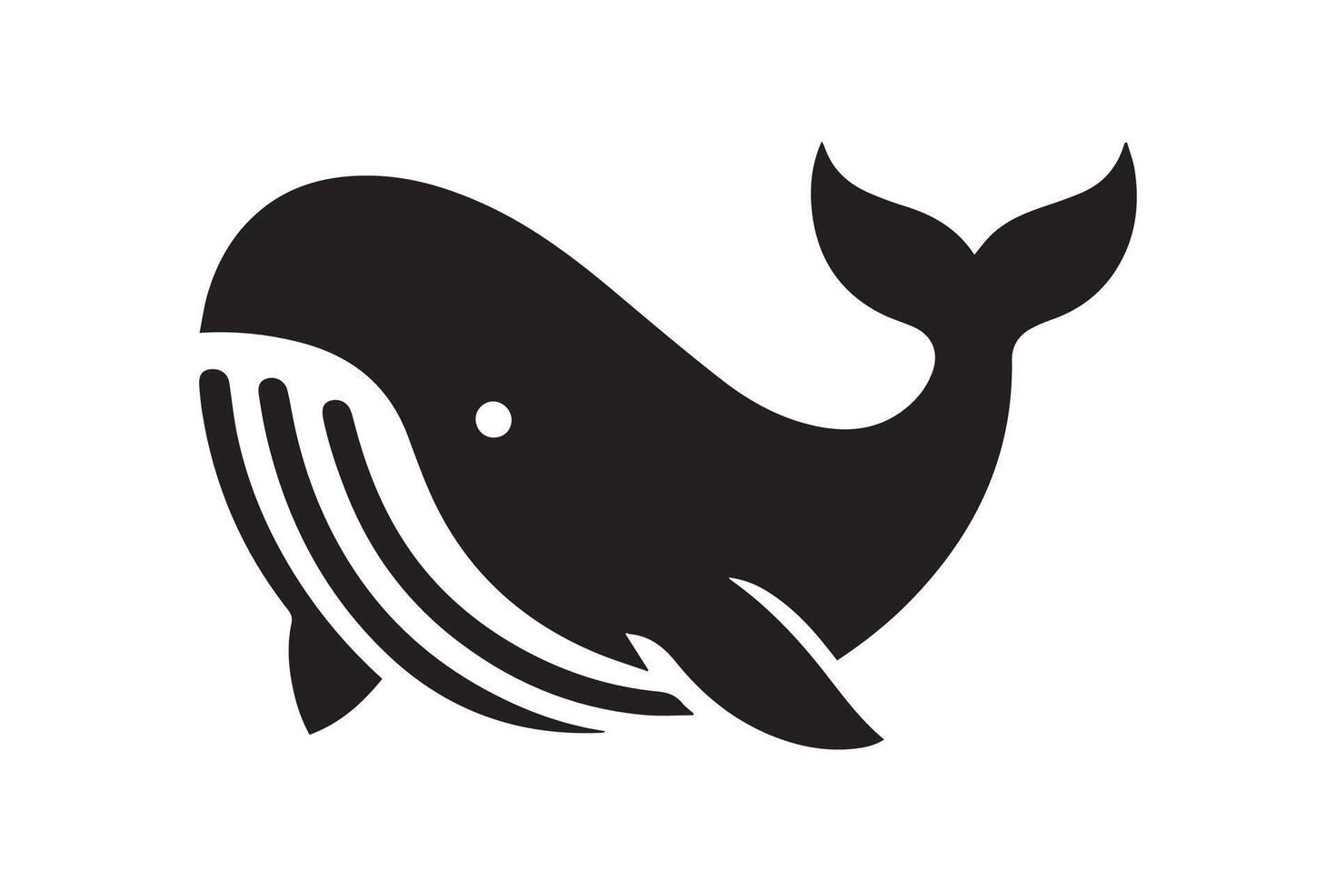 A black and white whale icon on a white background vector