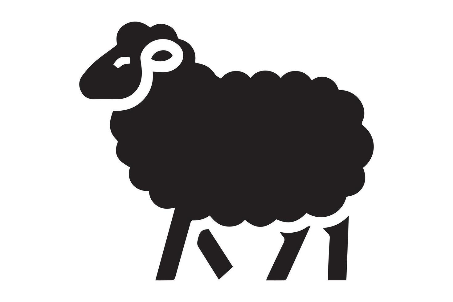 A black sheep is standing in front of a white background vector