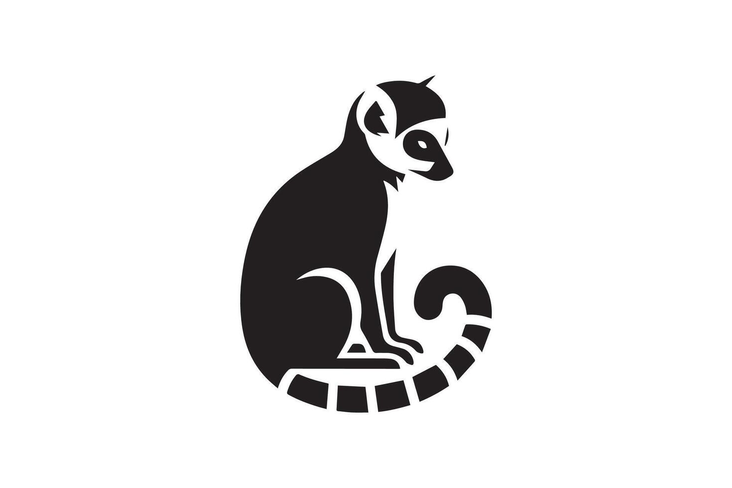 A black and white lemur logo vector