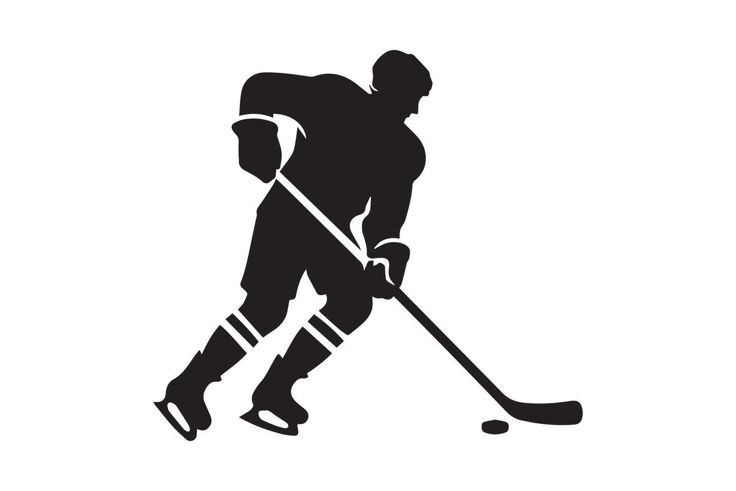 Hockey player silhouette on white background vector