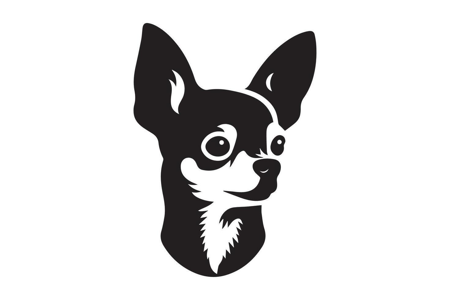 A black and white chihuahua dog logo vector