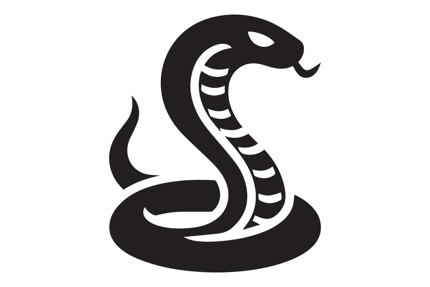 A black and white snake logo vector