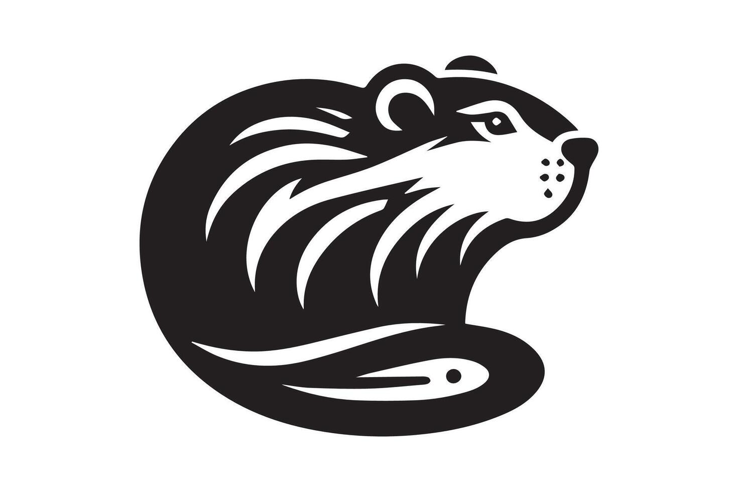 A black and white logo of a beaver vector