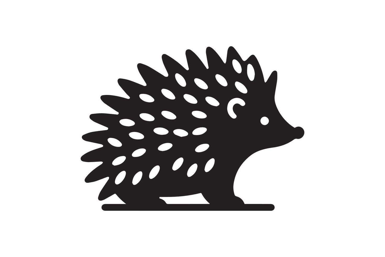 A black and white hedgehog icon vector