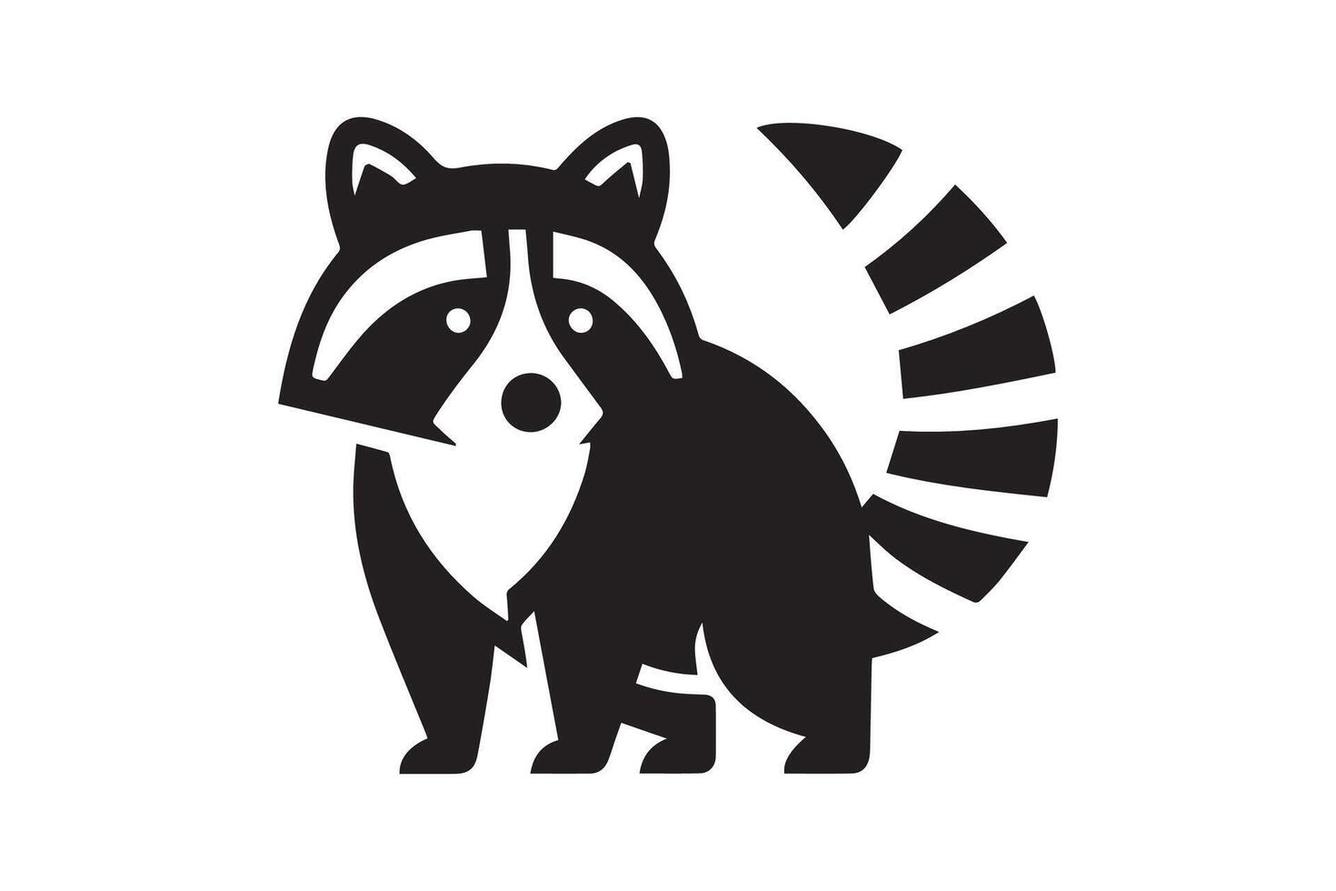A black and white raccoon icon on a white background vector