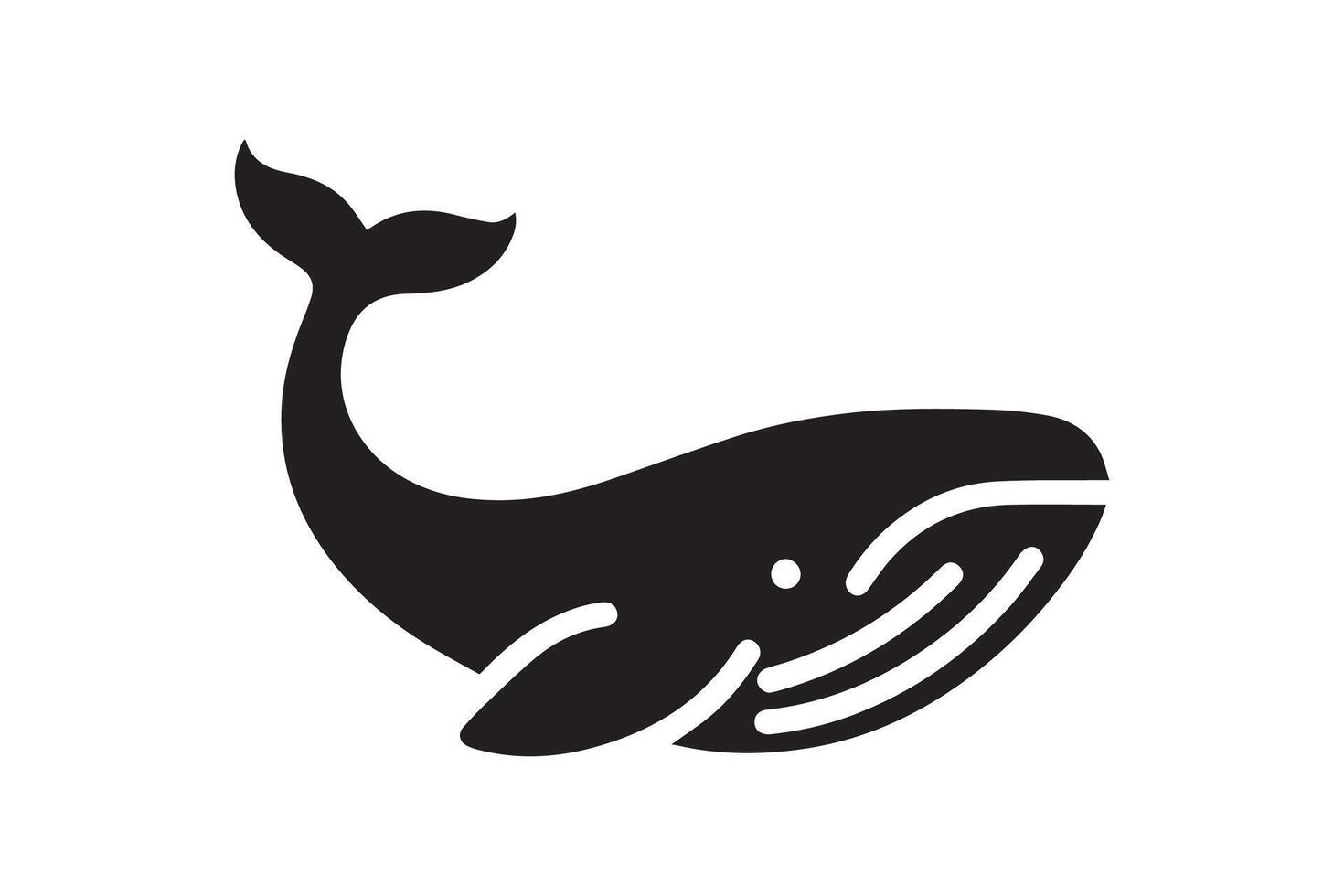 A black and white whale icon on a white background vector