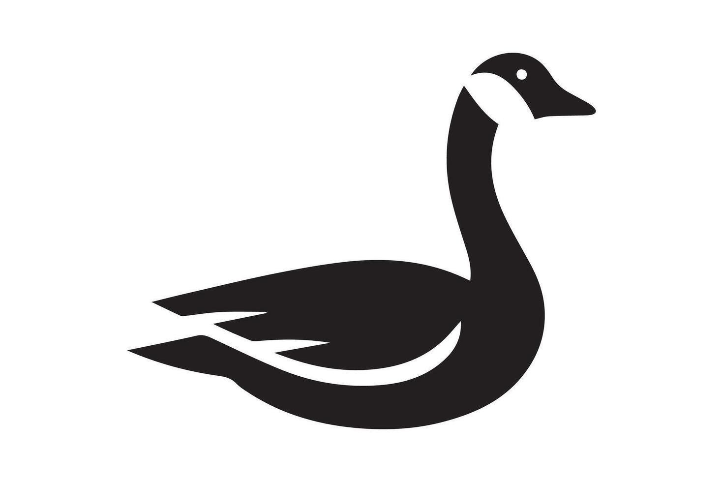 A black and white goose icon on a white background vector