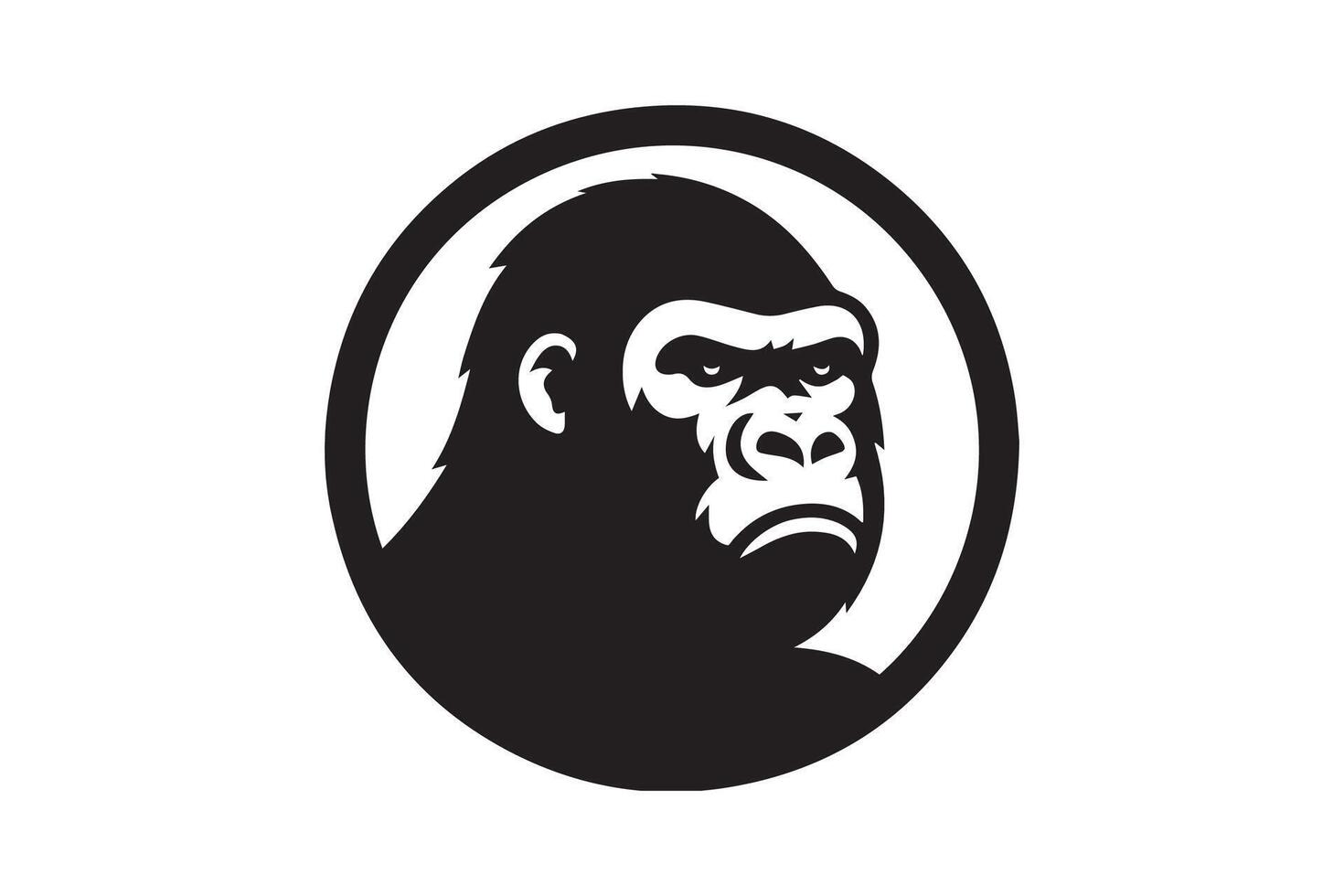 Gorilla logo, black and white, on a white background vector