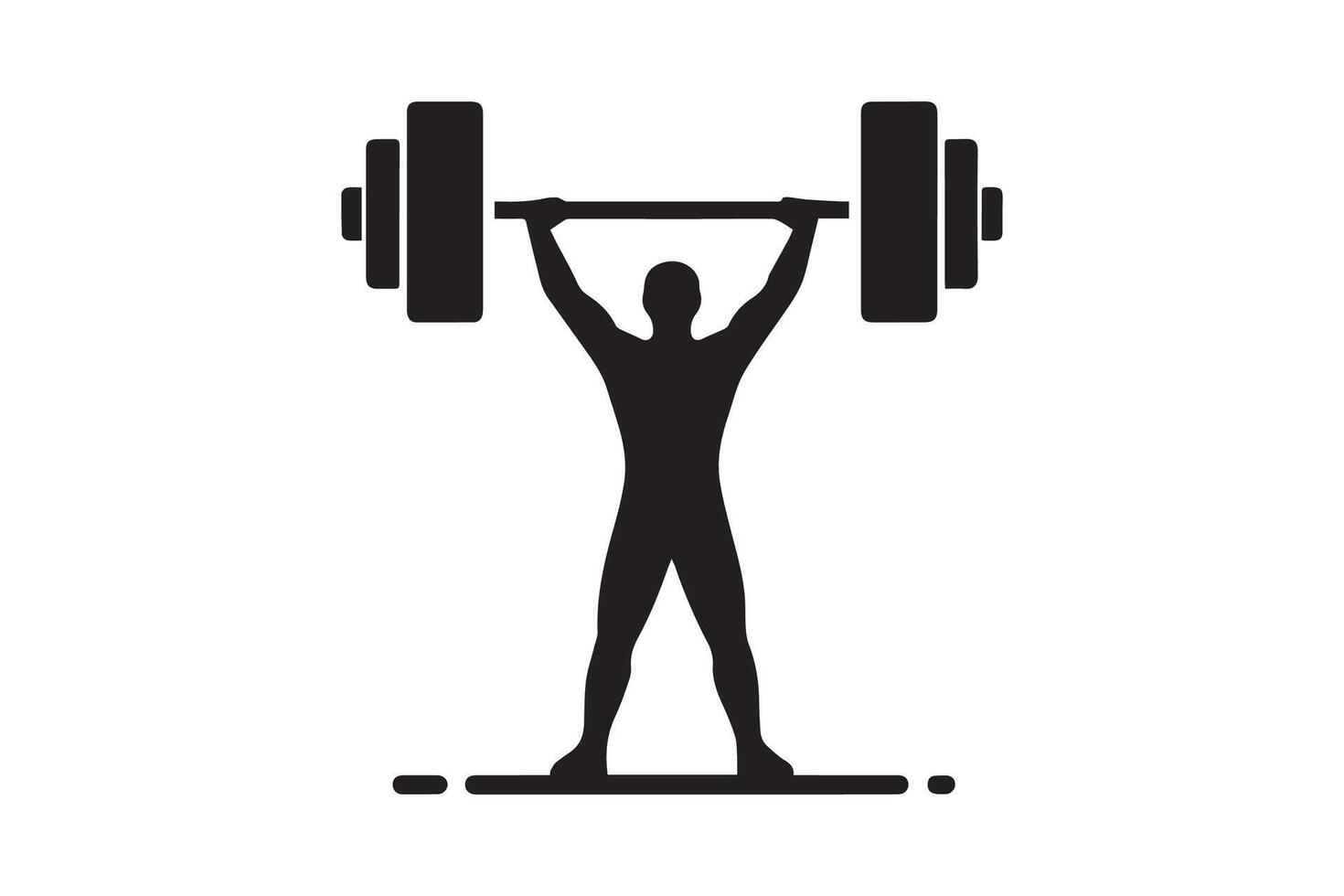 A silhouette of a man lifting a barbell vector