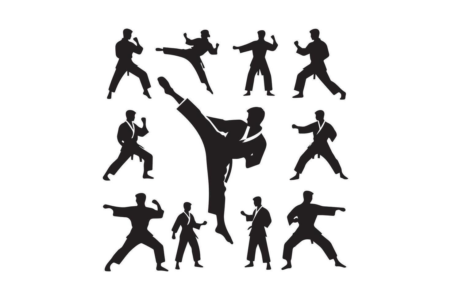 Karate silhouette illustration vector
