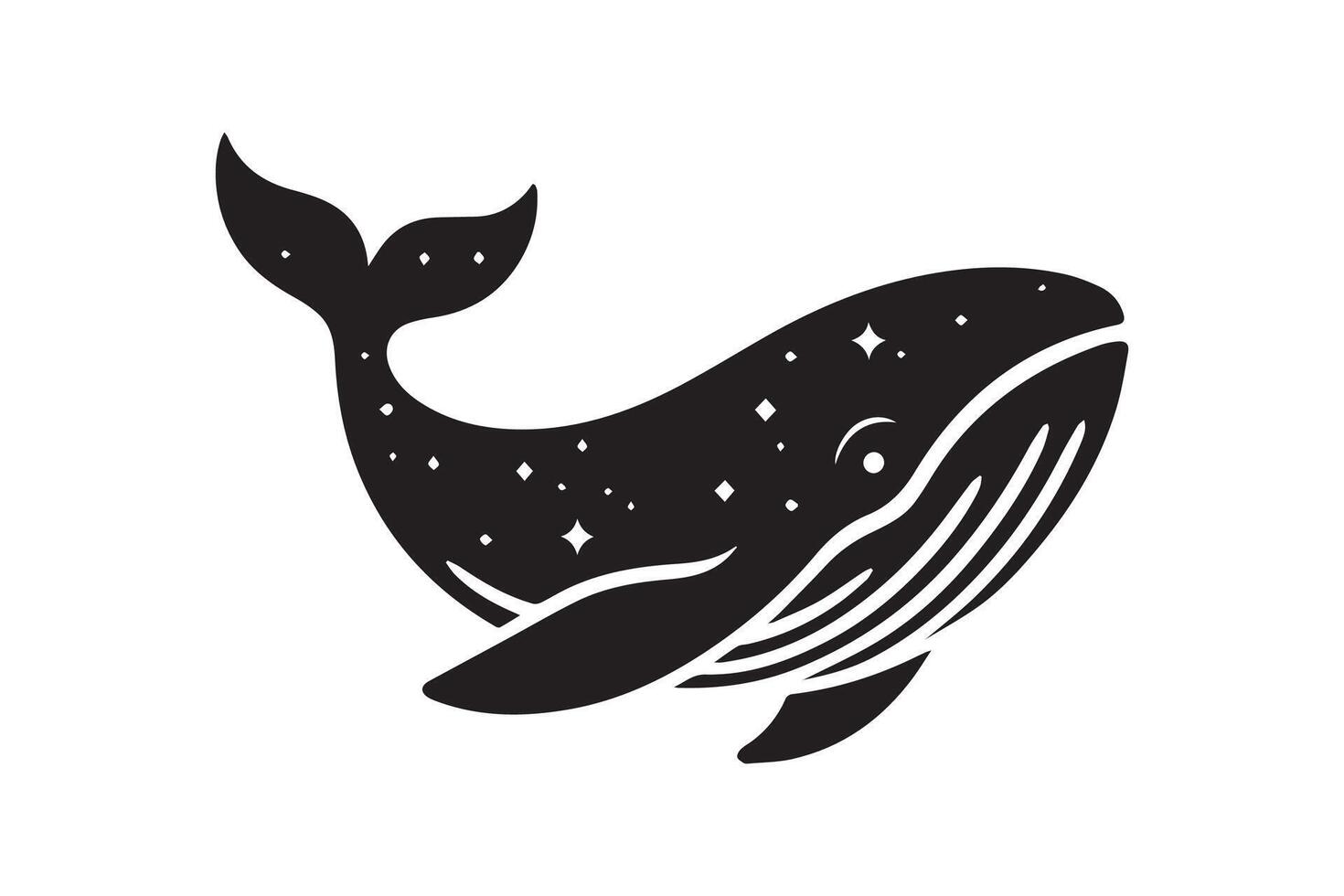 A whale with stars on its back vector