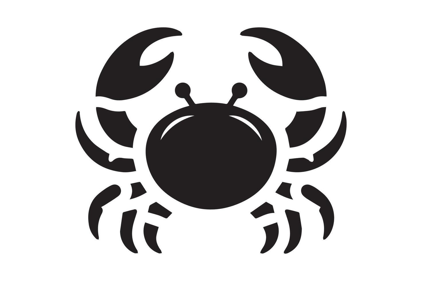 A black and white crab icon on a white background vector