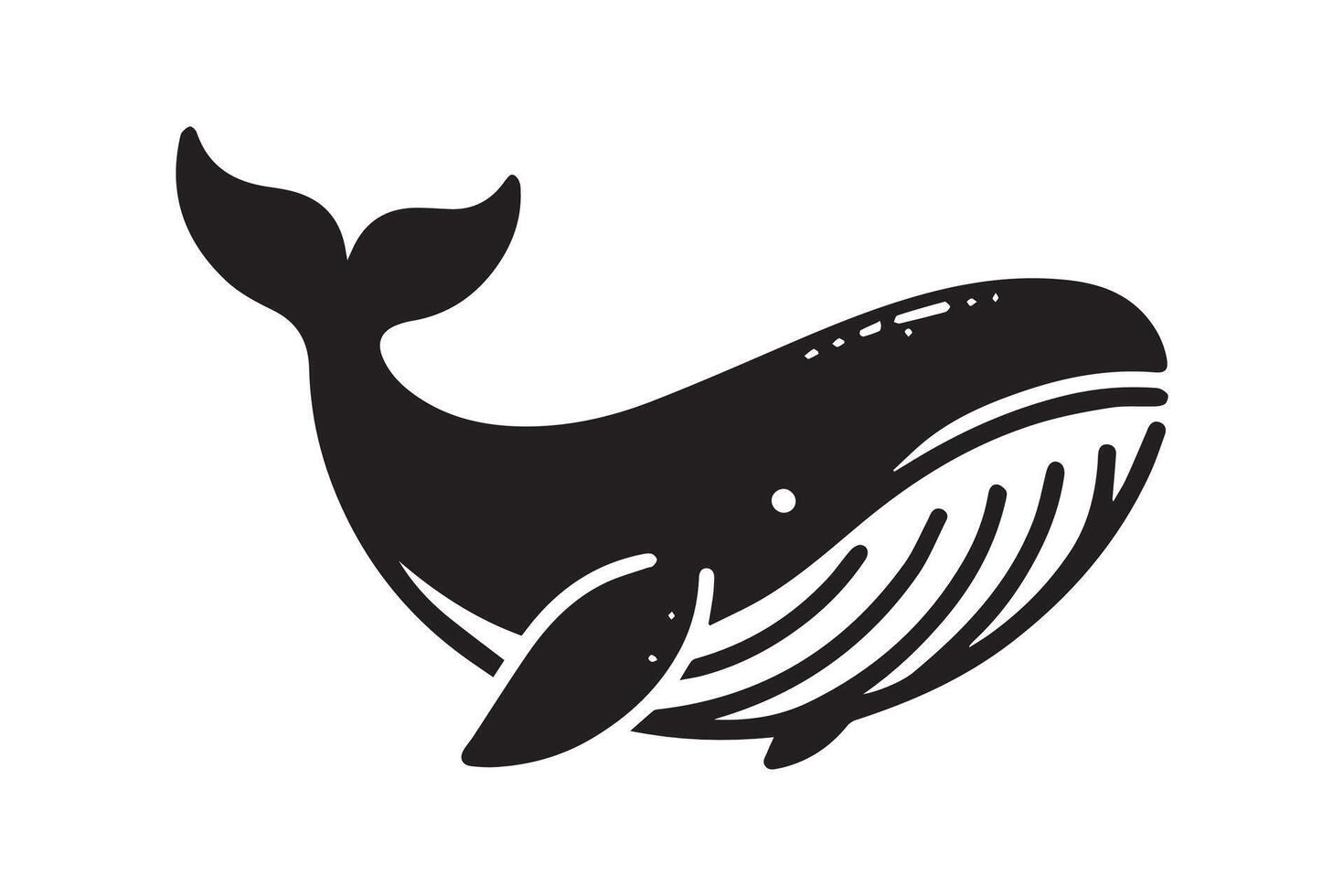 A black and white whale icon on a white background vector