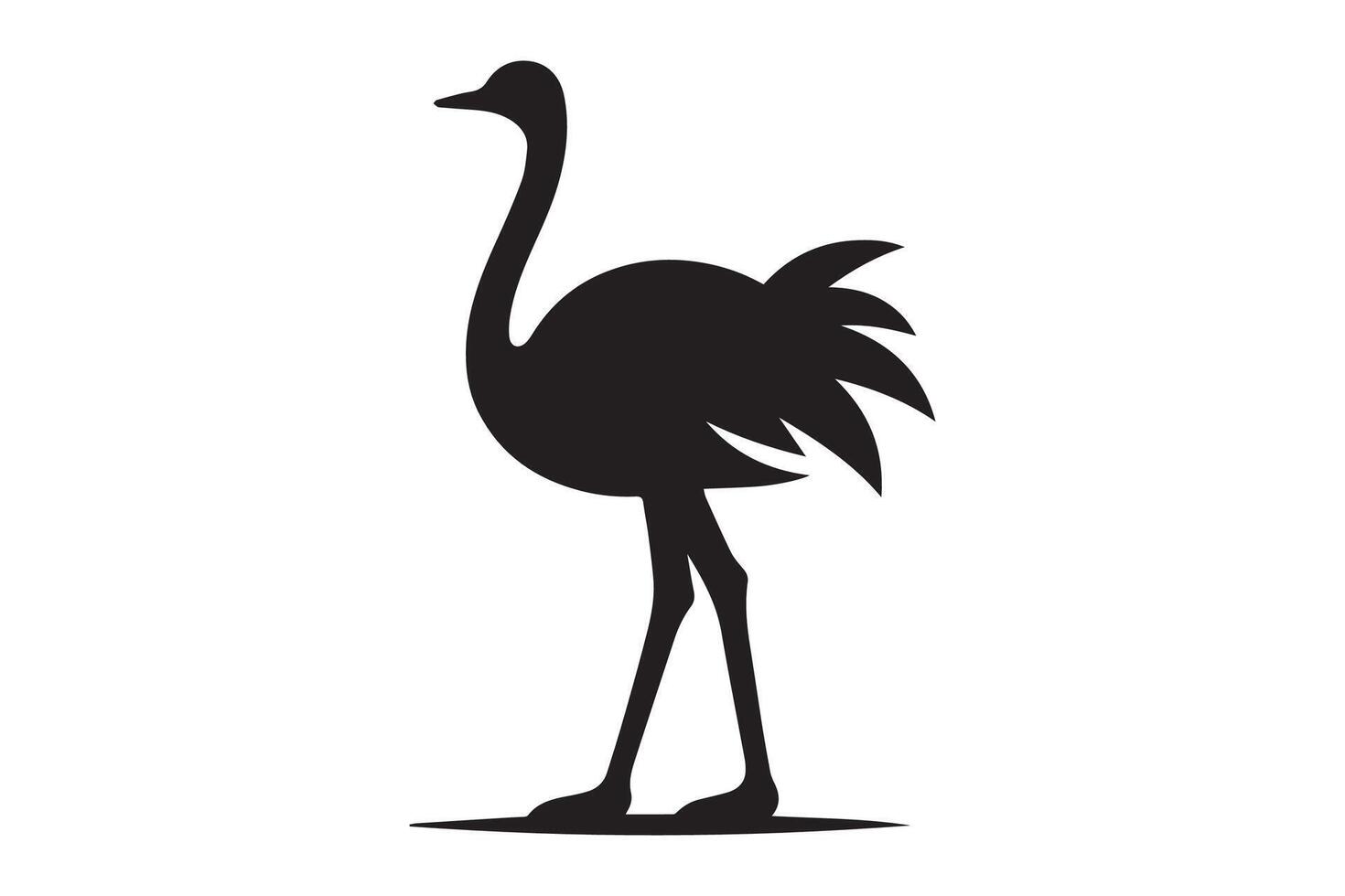 An ostrich silhouette on a white background vector