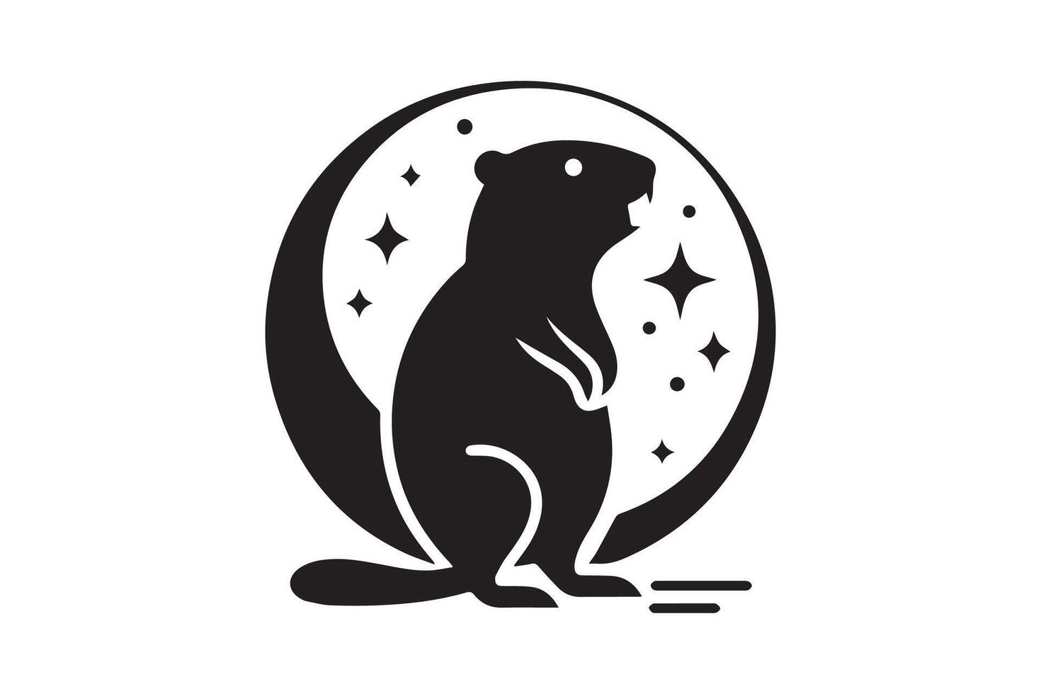 Groundhog logo illustration vector