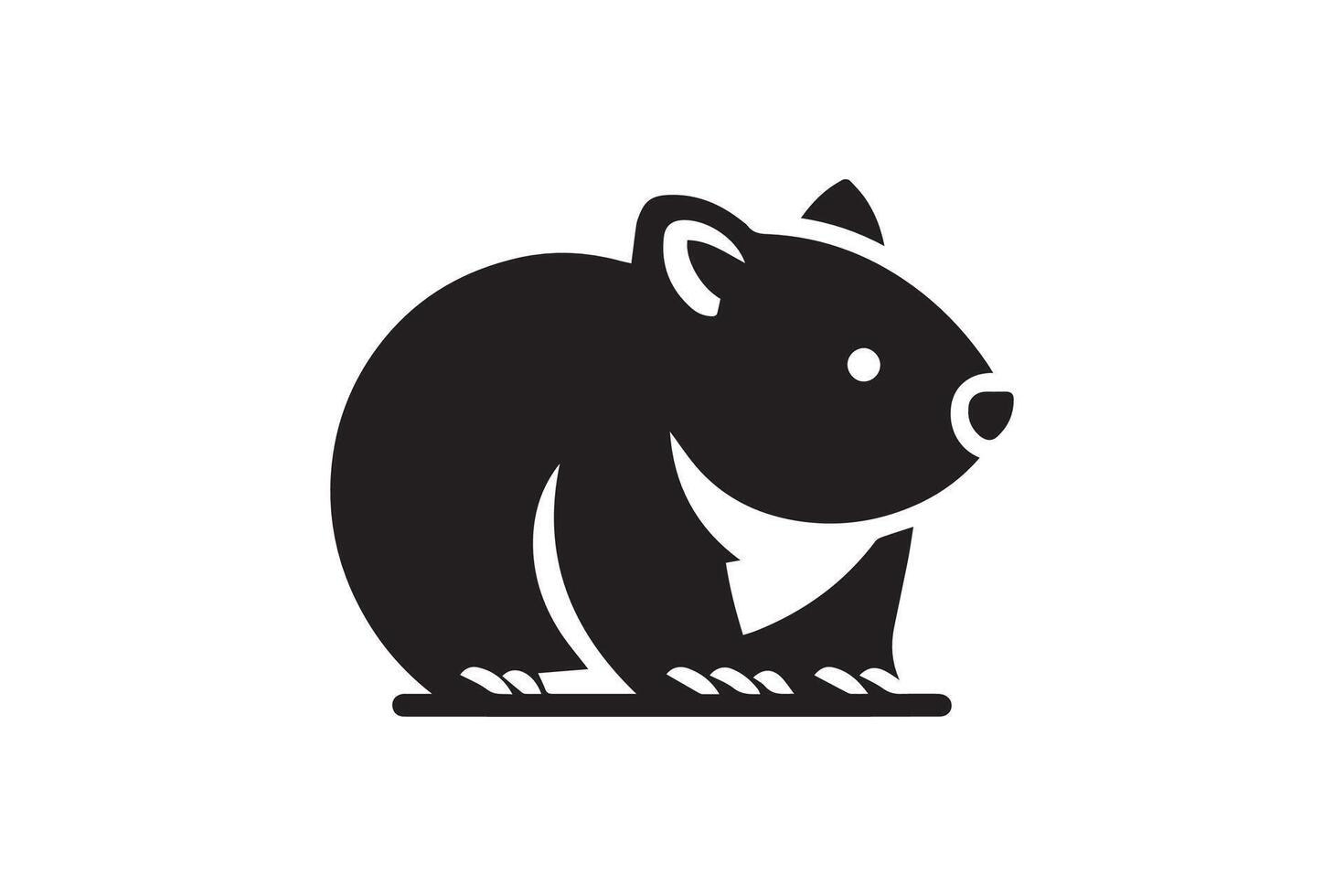 A black and white logo of a bear vector