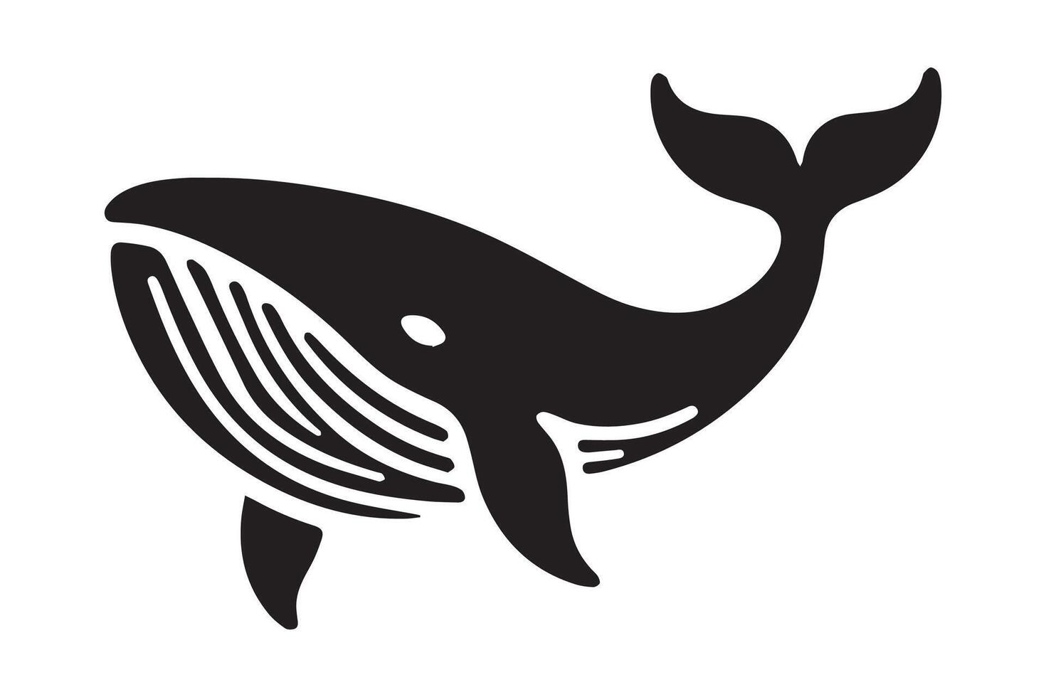A black and white whale icon on a white background vector