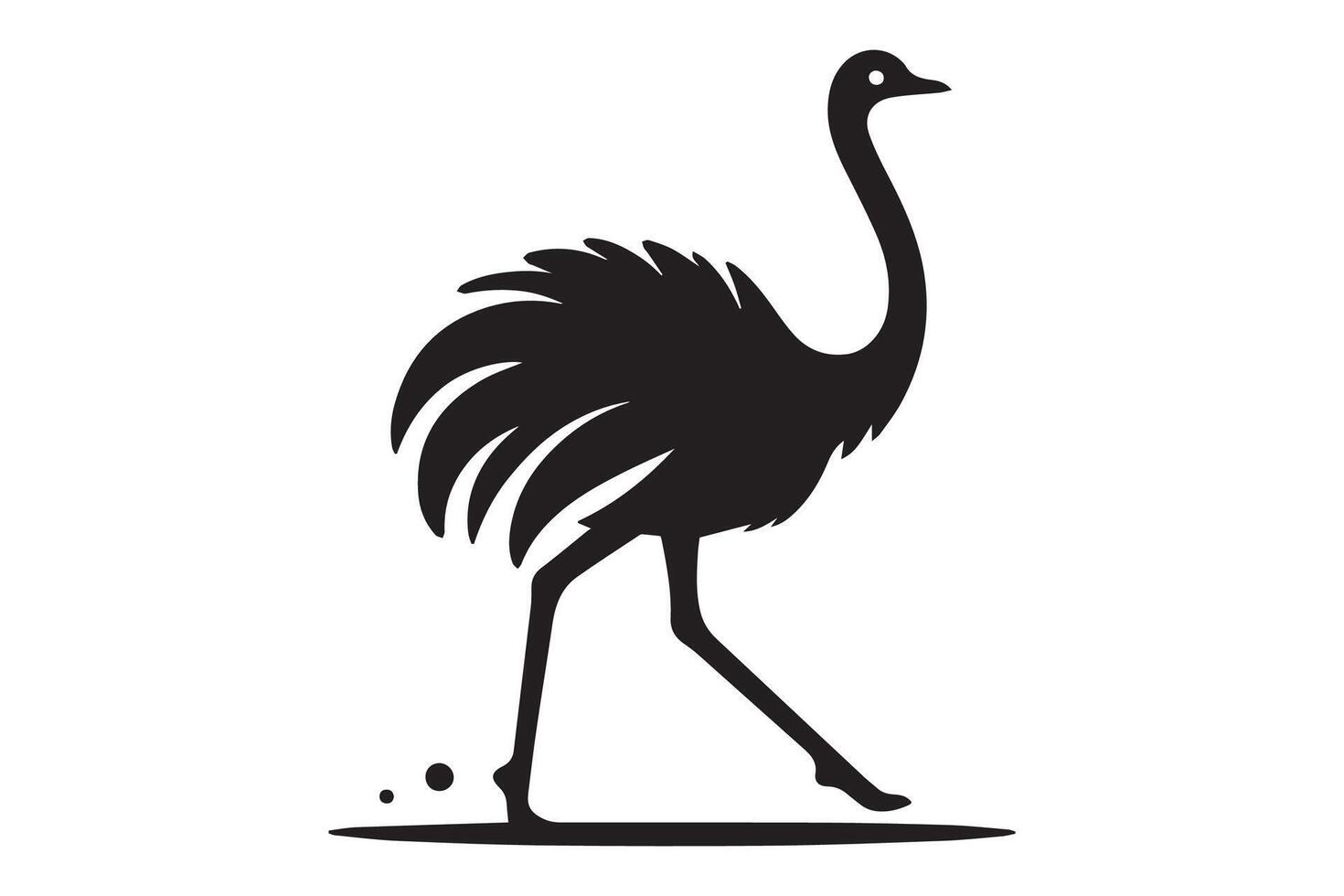 An ostrich walking in a straight line vector
