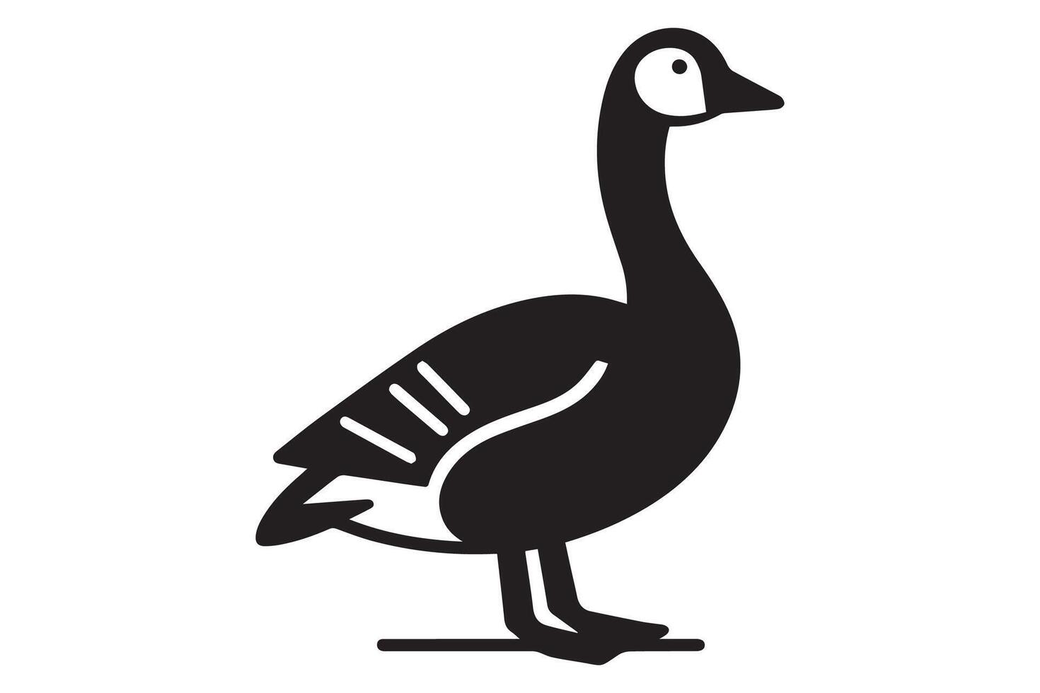 A black and white goose icon on a white background vector