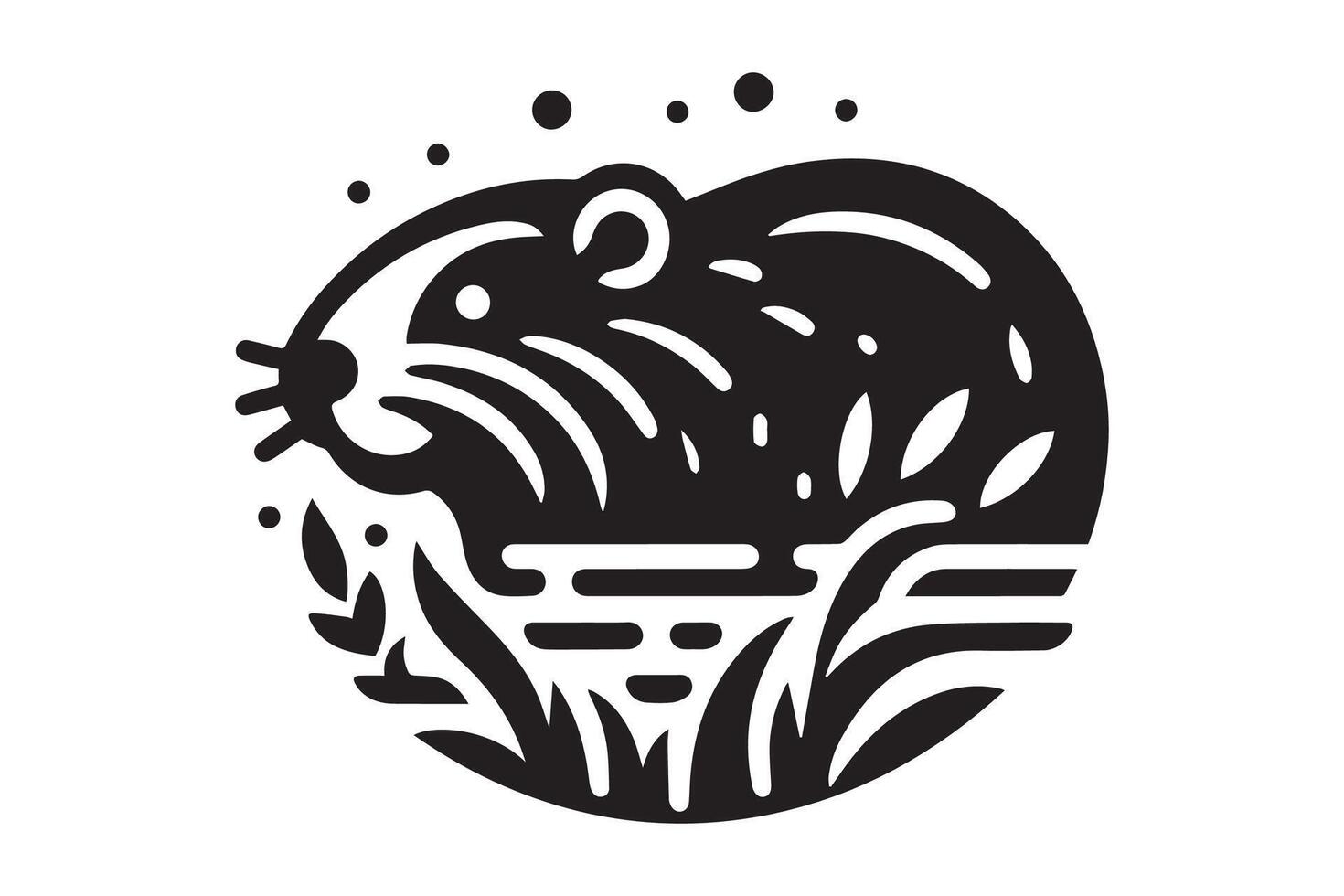 A black and white logo of a beaver vector