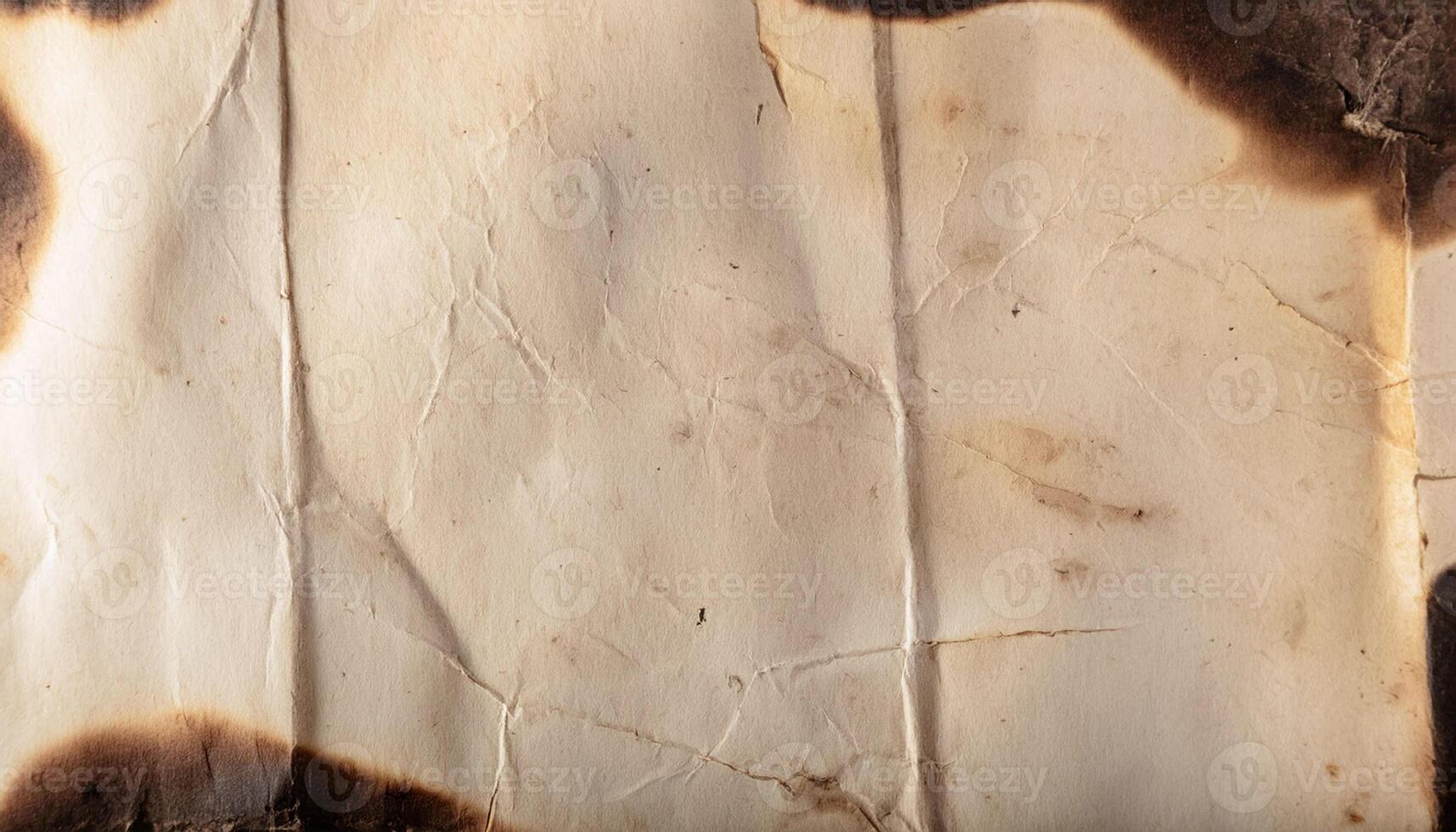A burnt piece of paper with a black background photo
