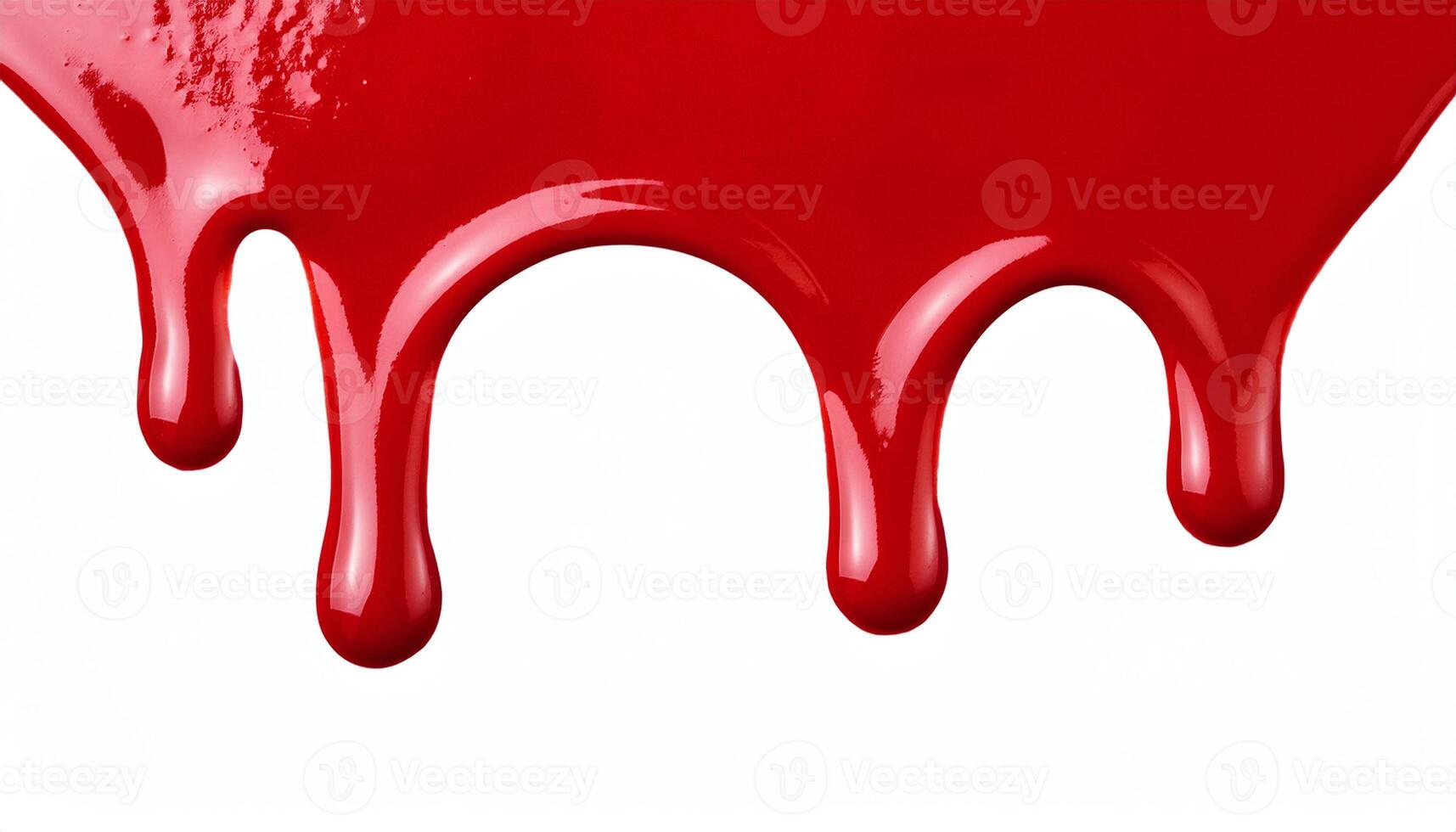 A red liquid dripping down a white surface photo