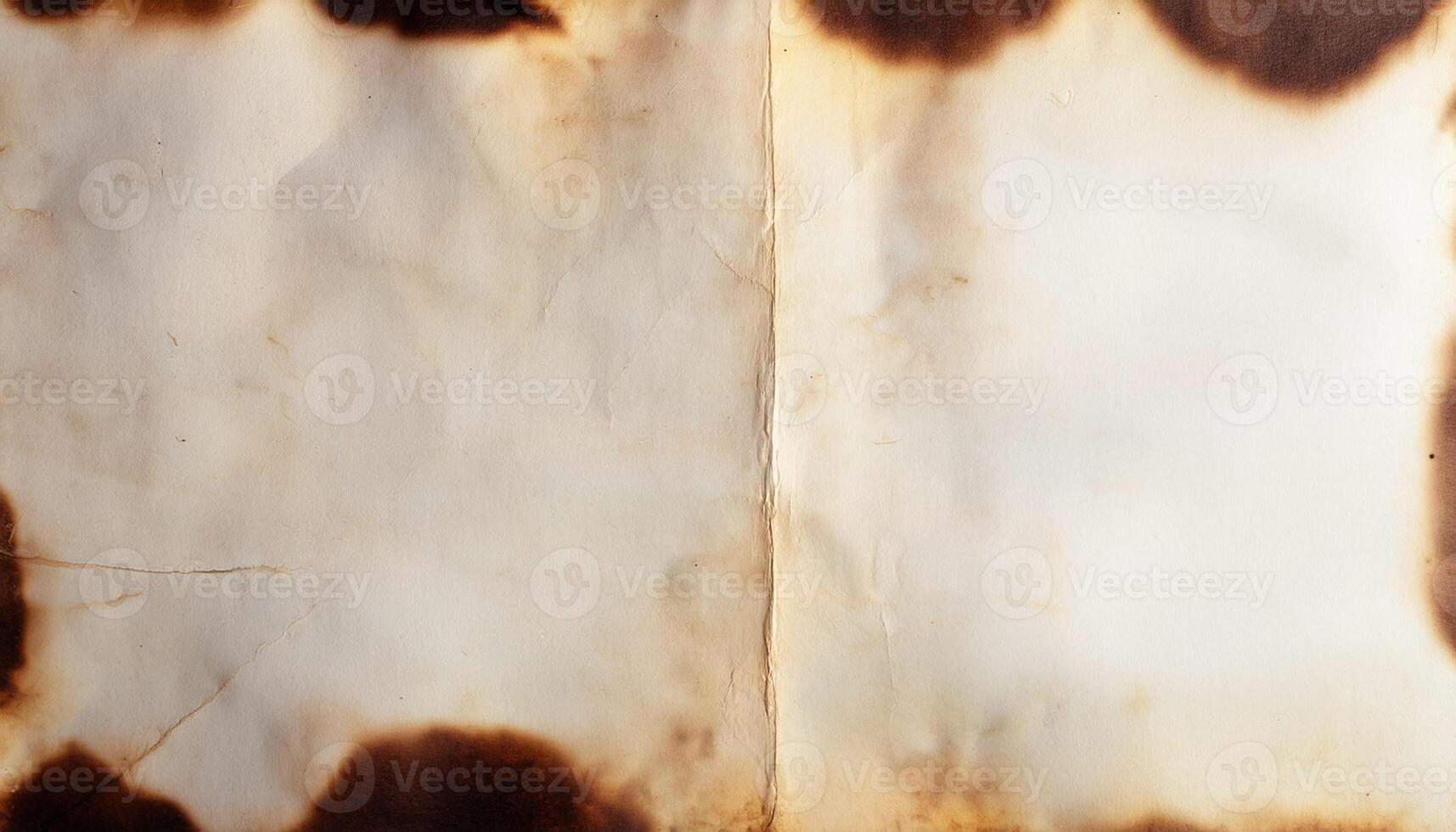 Old paper with burnt edges and a blank page photo