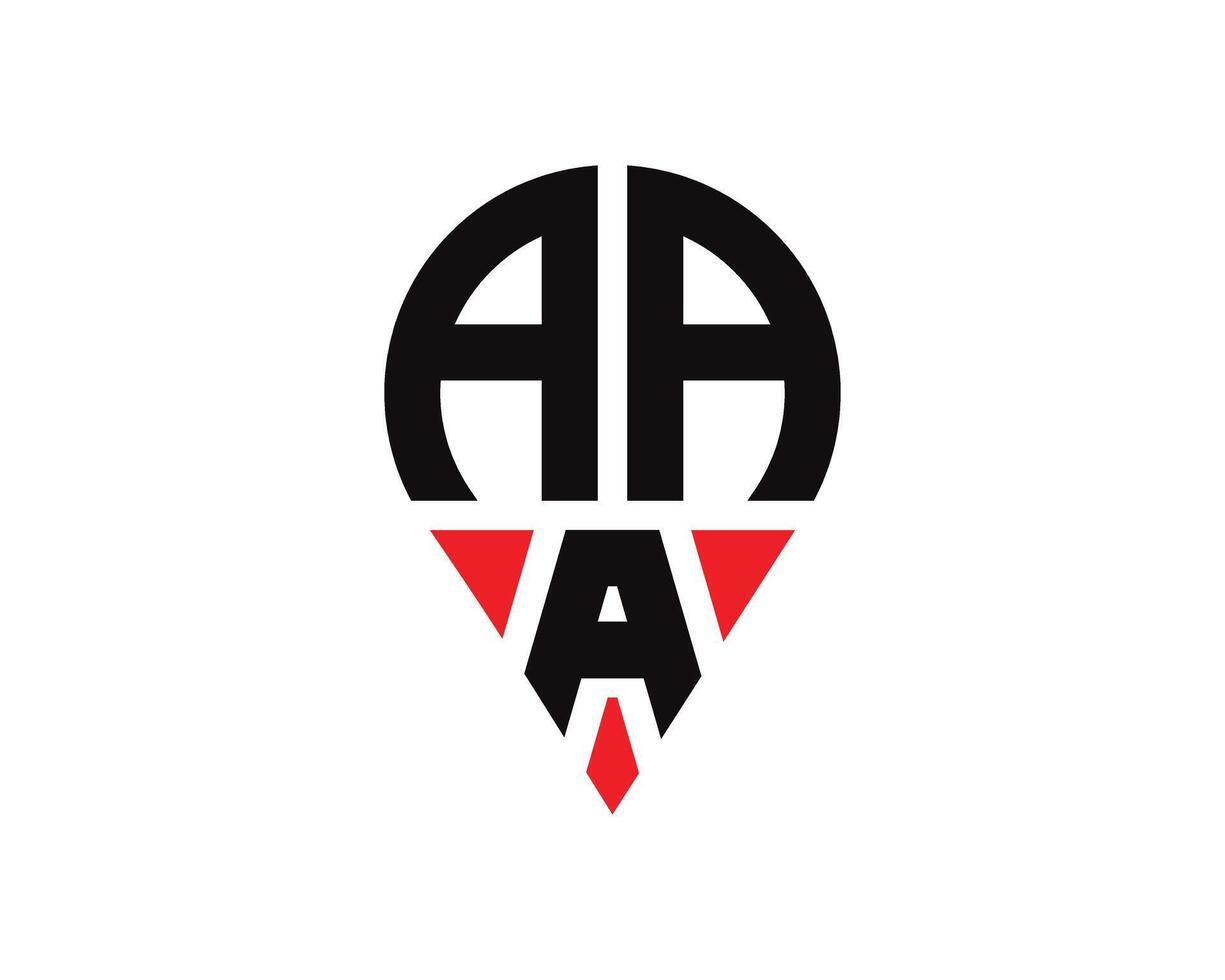 AAA letter location shape logo design. AAA letter location logo simple design. vector