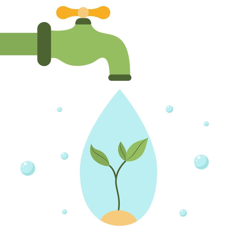 Drop of water with sprout vector