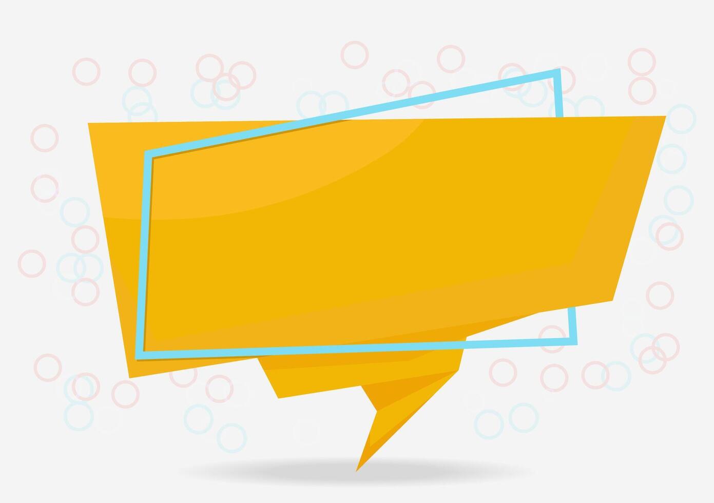 Blank Sticker Banner Design with Yellow Geometric Frame vector
