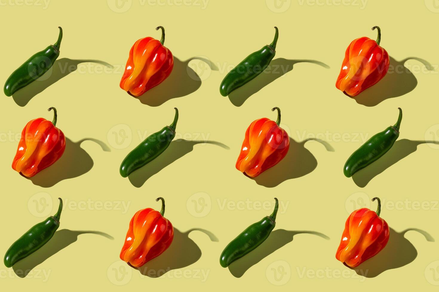 Colorful bell pepper, isolated, pattern photo