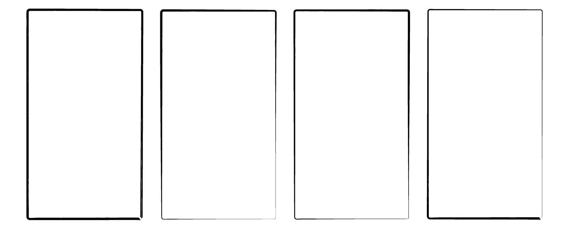Set of grunge vertical frames, design element, blank border frame vector