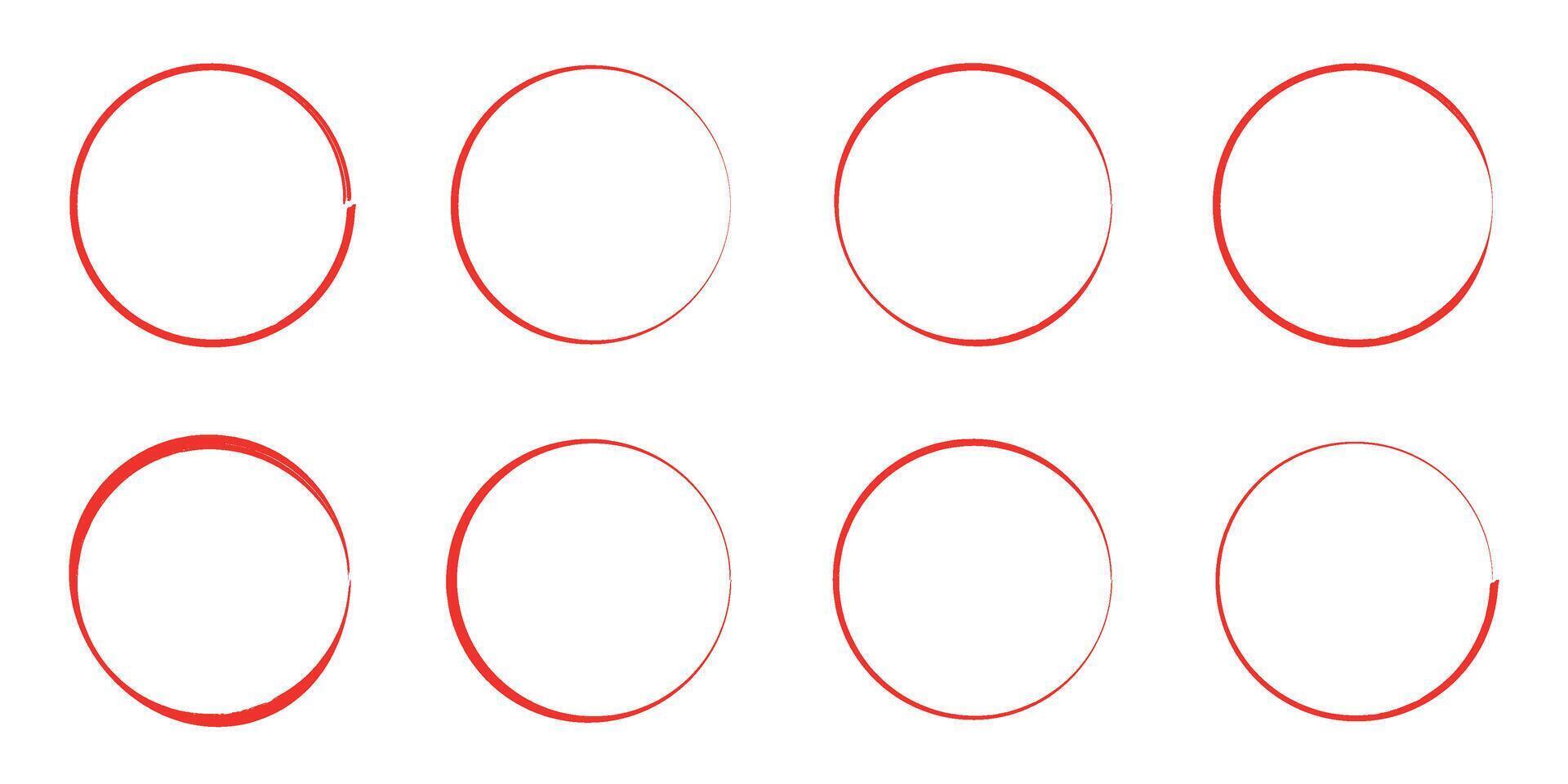 Set of grunge circle highlight frames, design element, blank border frame vector