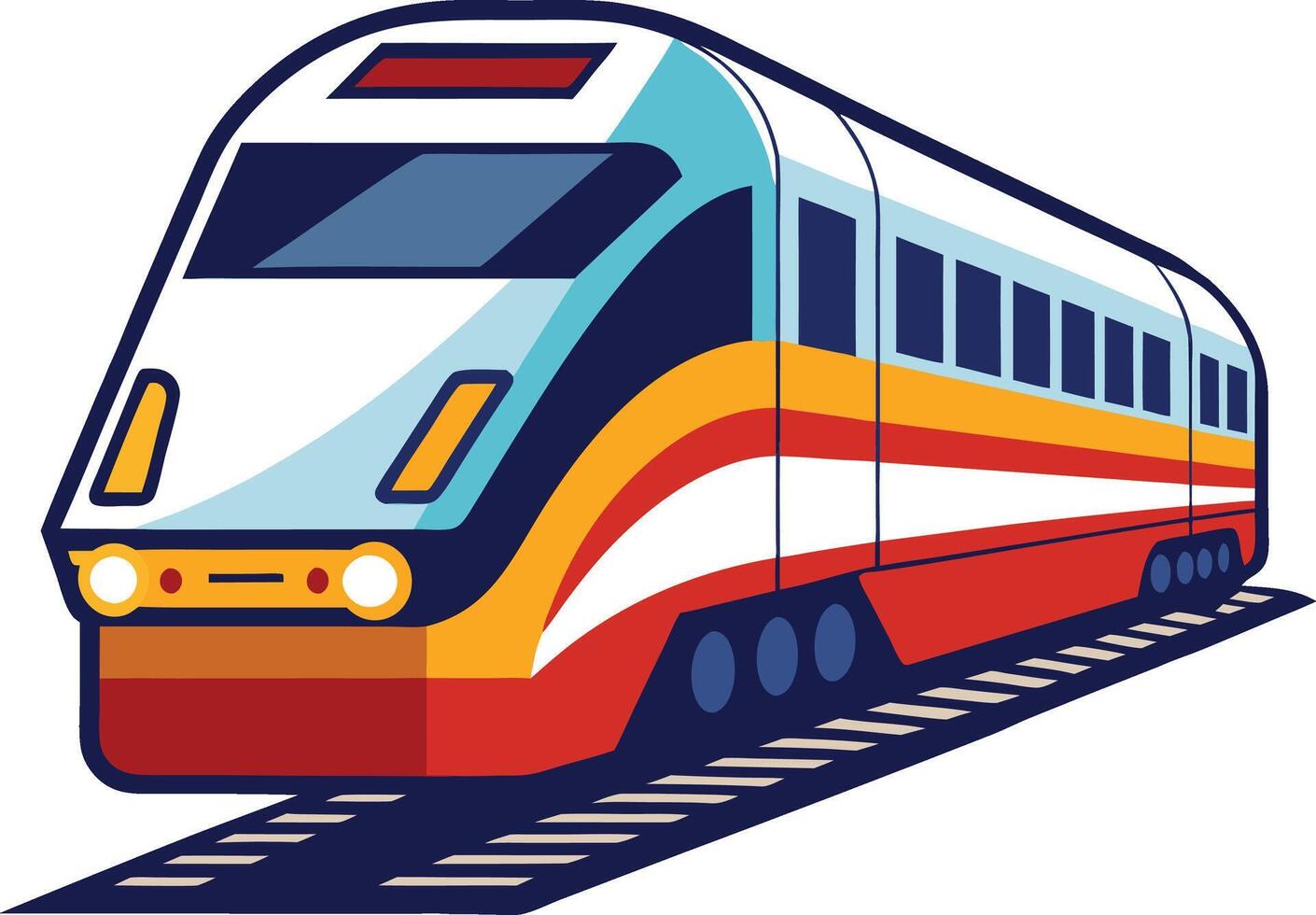 Modern electric high-speed train vector