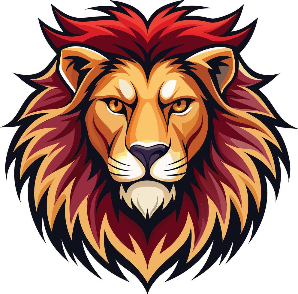 Lion head illustration vector