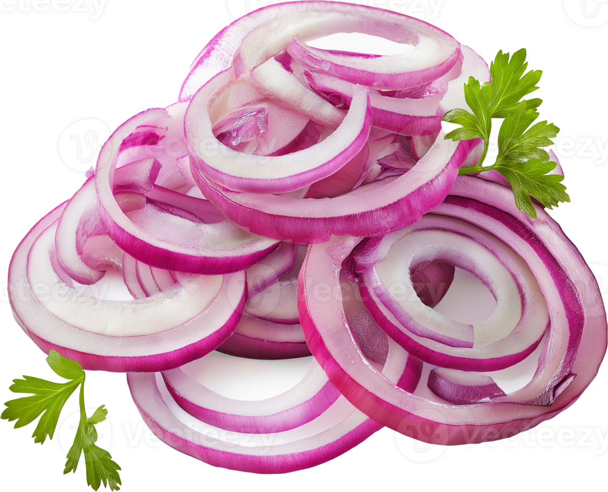 Onion Vegetable isolate, Allium cepa Clipart, Sliced red onion rings illustration png