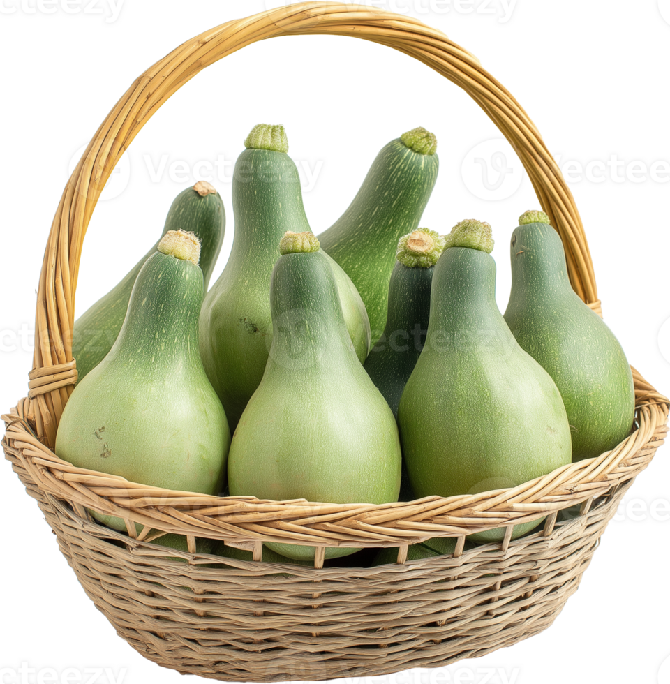 Green Butternut Squash vegetable, Green Butternut Clipart - Green Butternut Squash in a basket illustration png