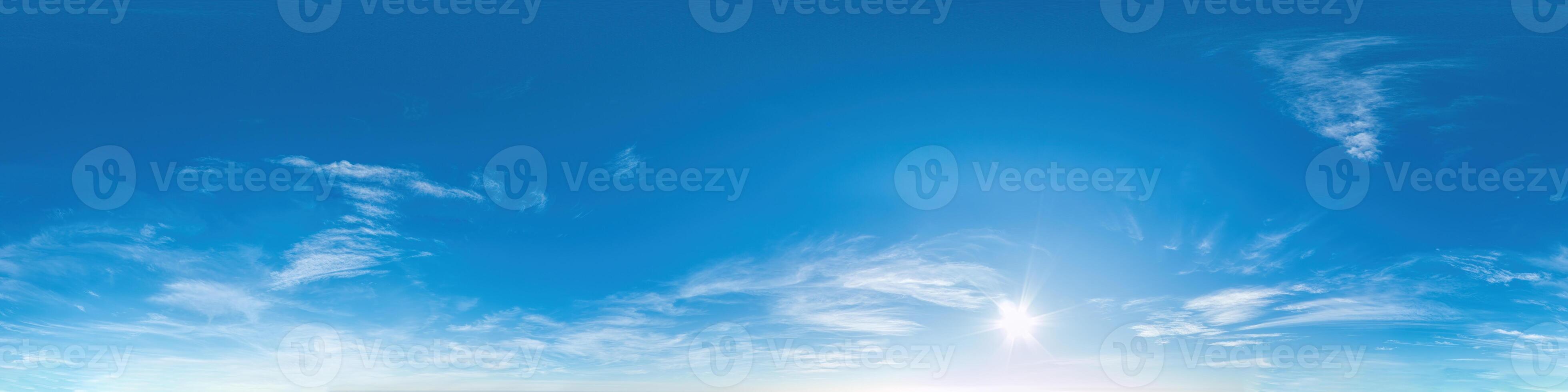sky part of panorama with clouds, without ground, for easy use in 3D graphics and panorama for composites in aerial and ground spherical panoramas as a sky dome. photo