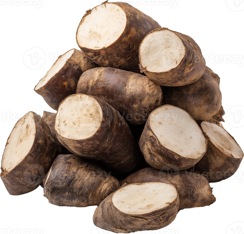 Taro vegetable isolated, Root vegetable Clipart - pile of taro vegetable illustration png