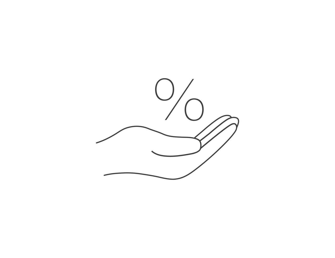 Commission, hand, percent icon. vector