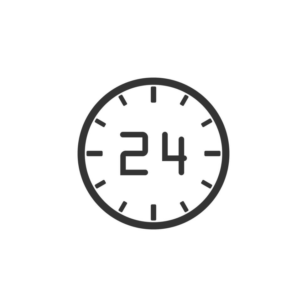 24 hours icon. Time clock icon. Flat design. vector
