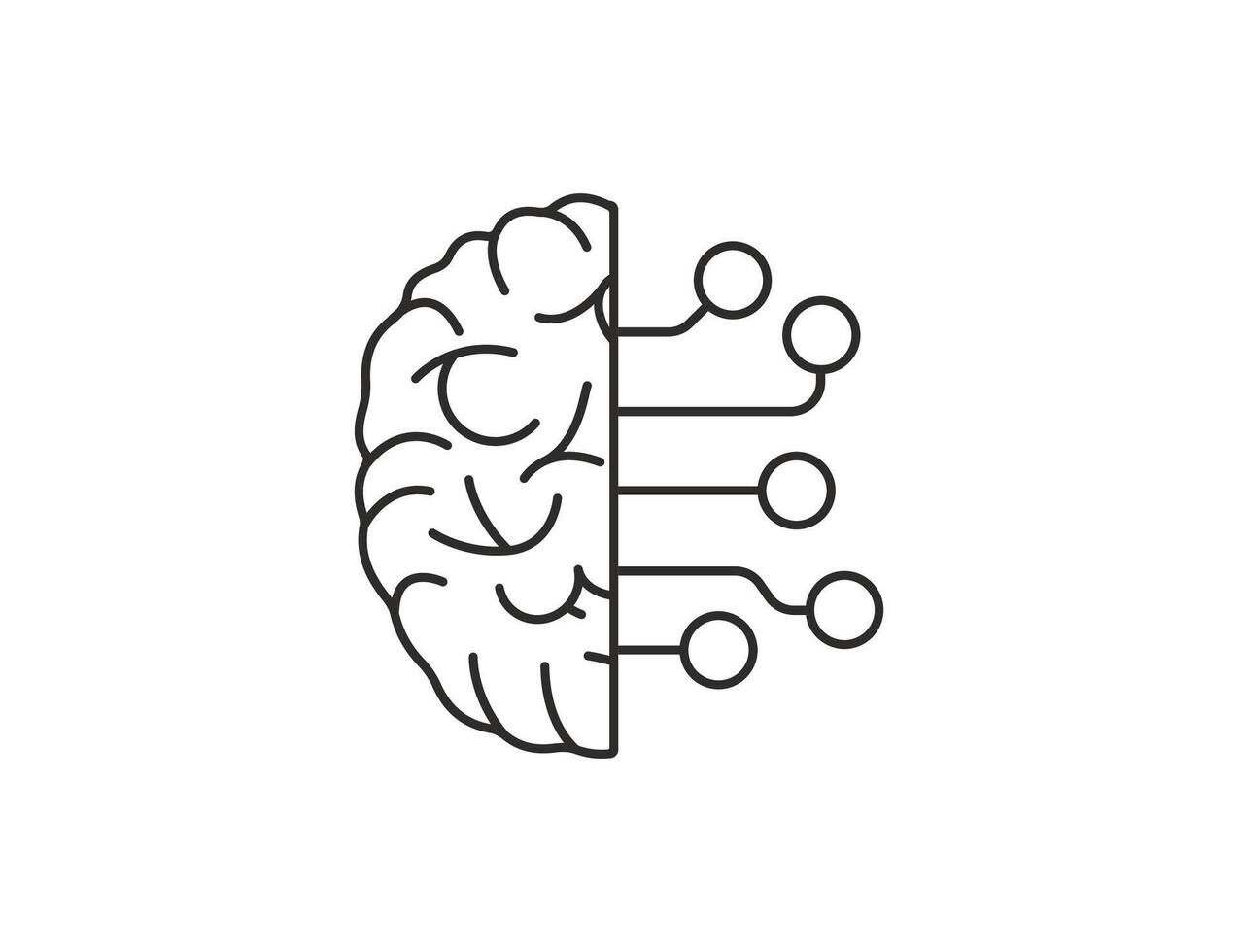 Ai, brain icon. vector