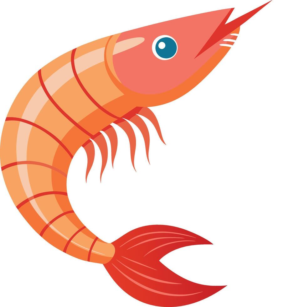 shrimp silhouette illustration vector