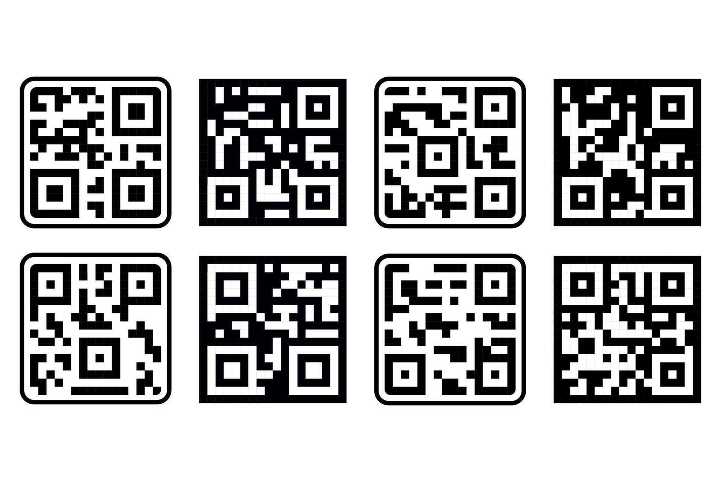 Black QR code icons with realistic design isolated on white background perfect for app and web. vector
