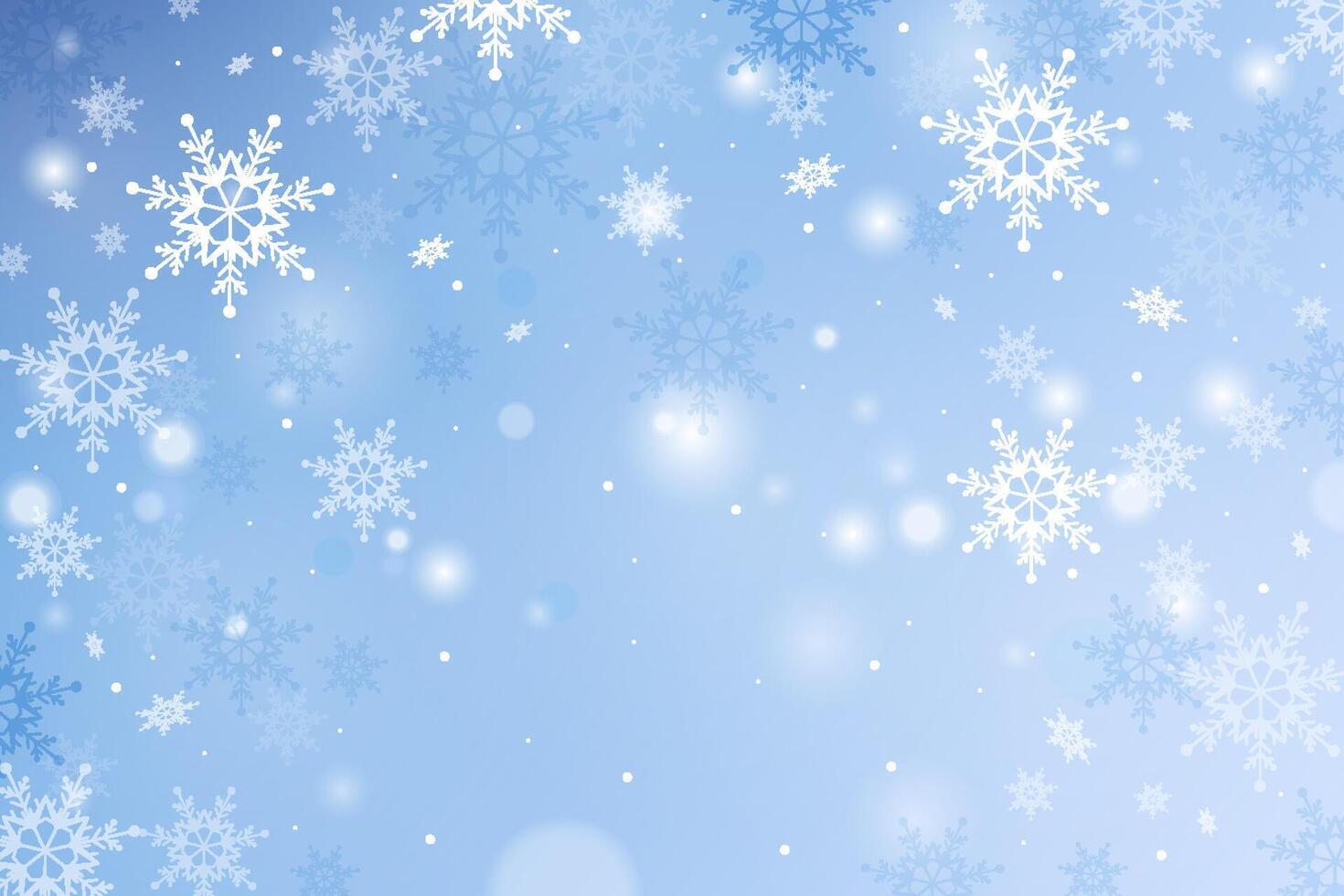 Winter sky with fuzzy beautiful snowflakes. Winter background with snow. December serene design vector