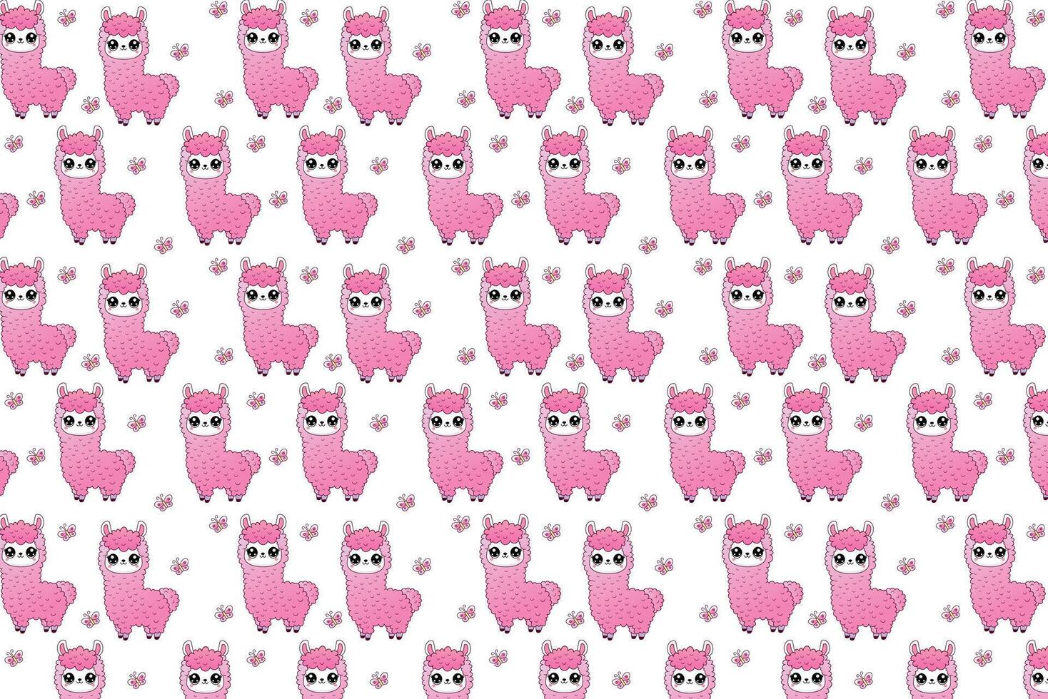 llama, alpaca illustration in pink and purple tones vector